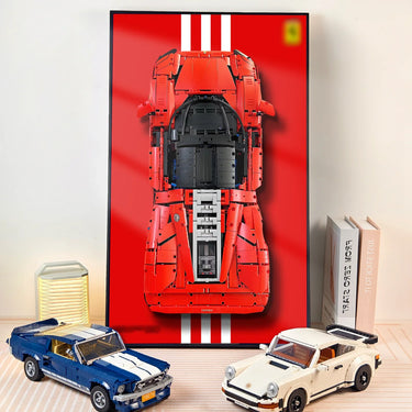 [Line-Series] Wall Display Frame for LEGO Technic Super Cars - ICUANUTY
