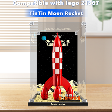 Display Case for LEGO® Ideas Tintin® Moon Rocket #21367（French version）