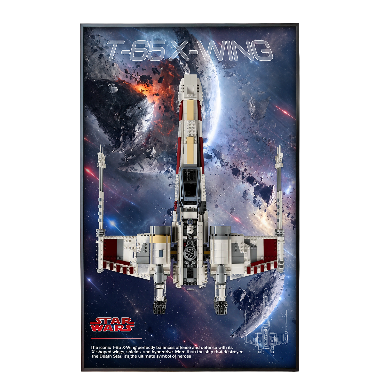 Wall Display Frame for LEGO® Star Wars™ X-Wing Starfighter™ 75355