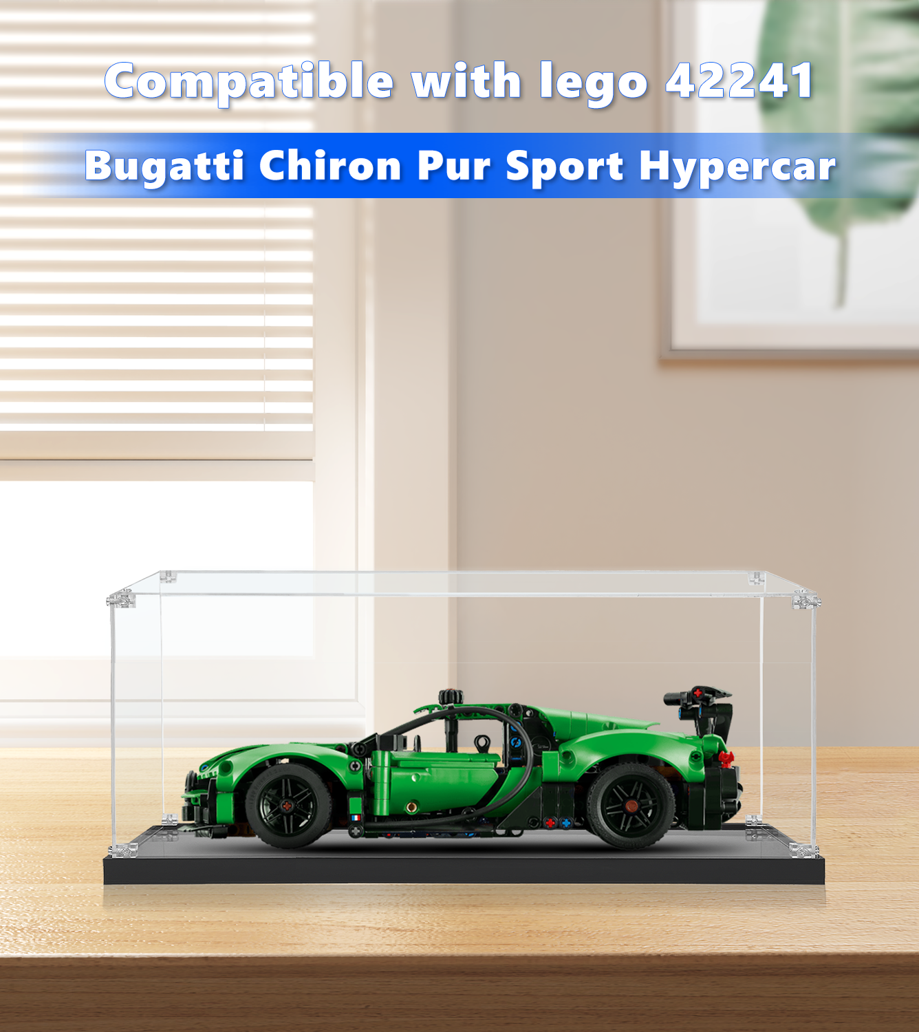 Display Case for LEGO® Technic™ Green Bugatti Chiron Pur Sport 42241