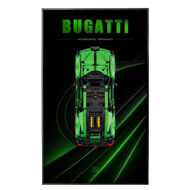 Wall Display Frame for LEGO Technic™ Green Bugatti Chiron Pur Sport Hypercar 42241