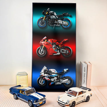 Wall display frame for LEGO Yamaha 42159 Ducati 42202 BMW 42130 /Trinity Stand frame - ICUANUTY
