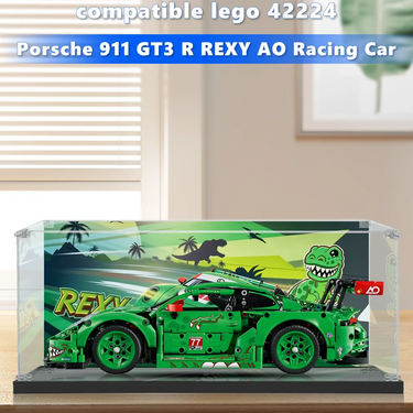 Display Case for LEGO Technic™ Porsche 911 GT3 R REXY AO Racing Car 42224 - ICUANUTY