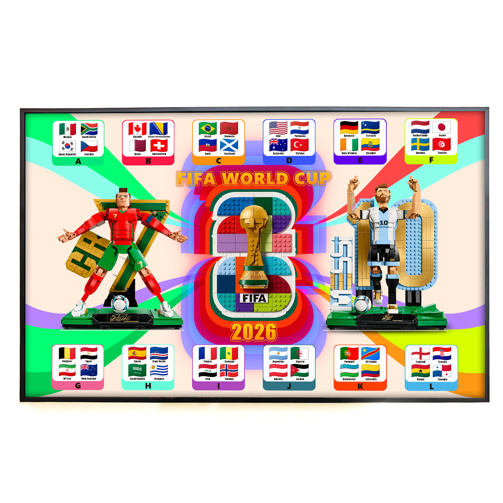 Wall Display Frame for LEGO® Soccer Legends & World Cup Editions (#43015 / #43016 / #43032)
