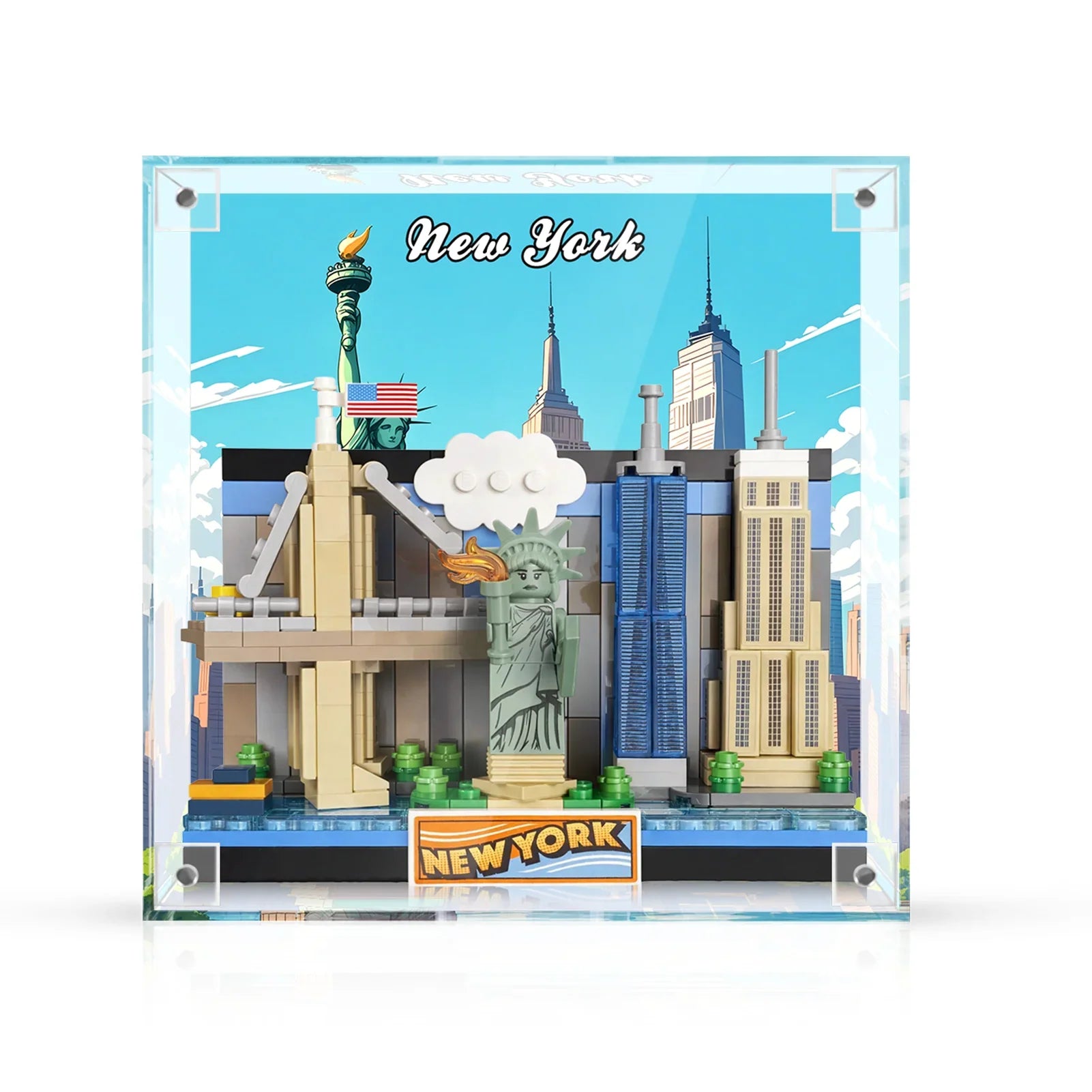 Display Frame for LEGO New York Postcard Integrated Acrylic 40519 – 3D Wall Art & Desk Showcase