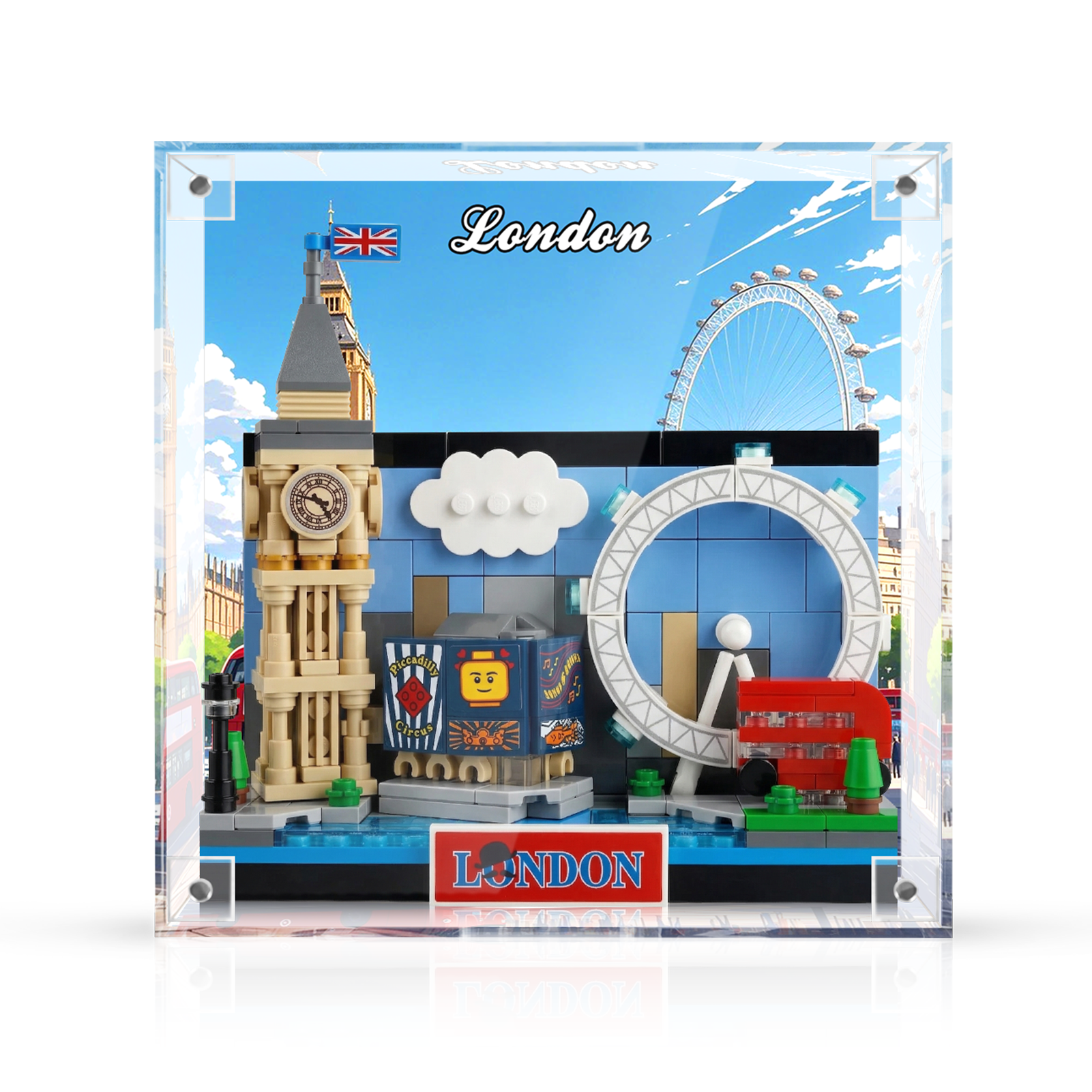 Display Frame for LEGO London Postcard Integrated Acrylic40569 – 3D Wall Art & Desk Showcase