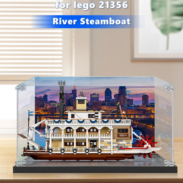 Display case for LEGO® Ideas River Steamboat 21356 - ICUANUTY