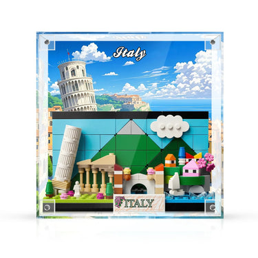 Display Frame for LEGO Italy Postcard Integrated Acrylic 40818 – 3D Wall Art & Desk Showcase