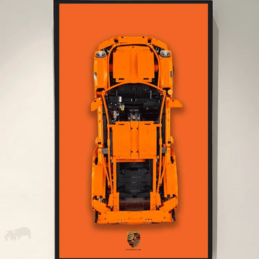 Wall Display Frame for LEGO Technic 42056 CAR Porsche 911 GT3 RS - ICUANUTY