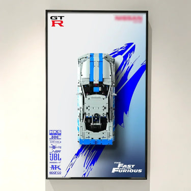 Premium Wall DISPLAY FRAME Compatible with LEGO® Technic™ 42210 Skyline GT-R (R34)