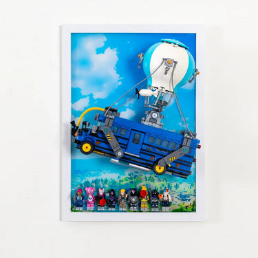 Premium Wall Display Frame Compatible with LEGO® Fortnite Battle Bus 77073 - ICUANUTY
