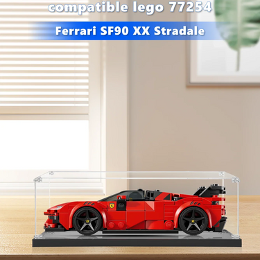 Display Case For LEGO Speed Champions Ferrari SF90 XX Stradale Sports Car 77254 - ICUANUTY