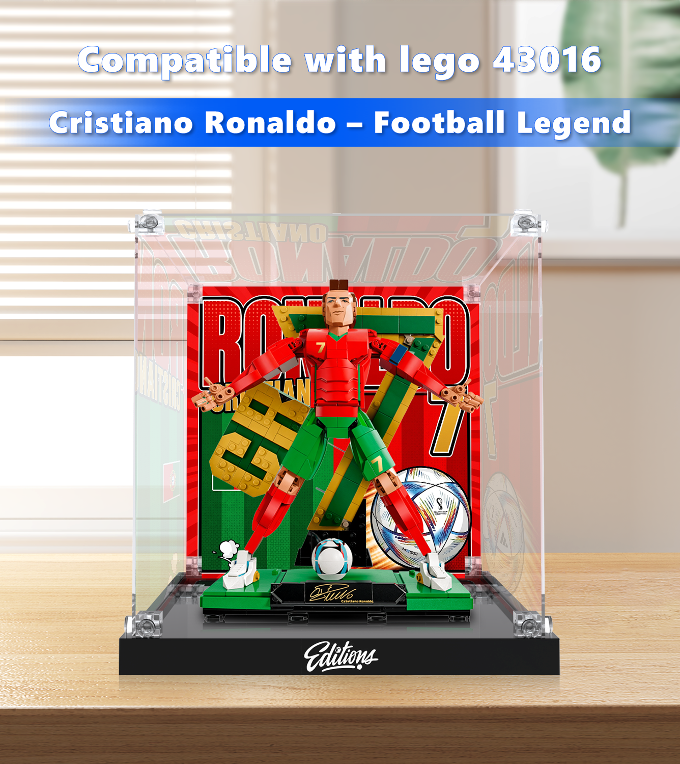 Display Case for LEGO® Cristiano Ronaldo – Soccer Legend 43016