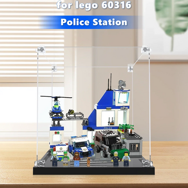 Display case for LEGO® City Police Station 60316 - ICUANUTY