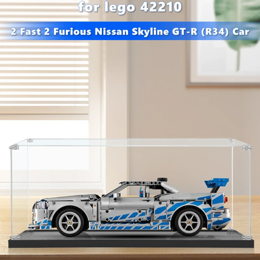 Display case for LEGO® Technic™ 2 Fast 2 Furious Nissan Skyline GT-R (R34) Car (1:12 Scale) 42210 - ICUANUTY