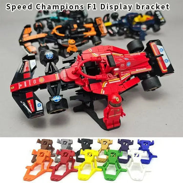 Display Stand for LEGO® Adjustable Foldable  Speed Champions F1® Cars (Set of 3) - Black Edition
