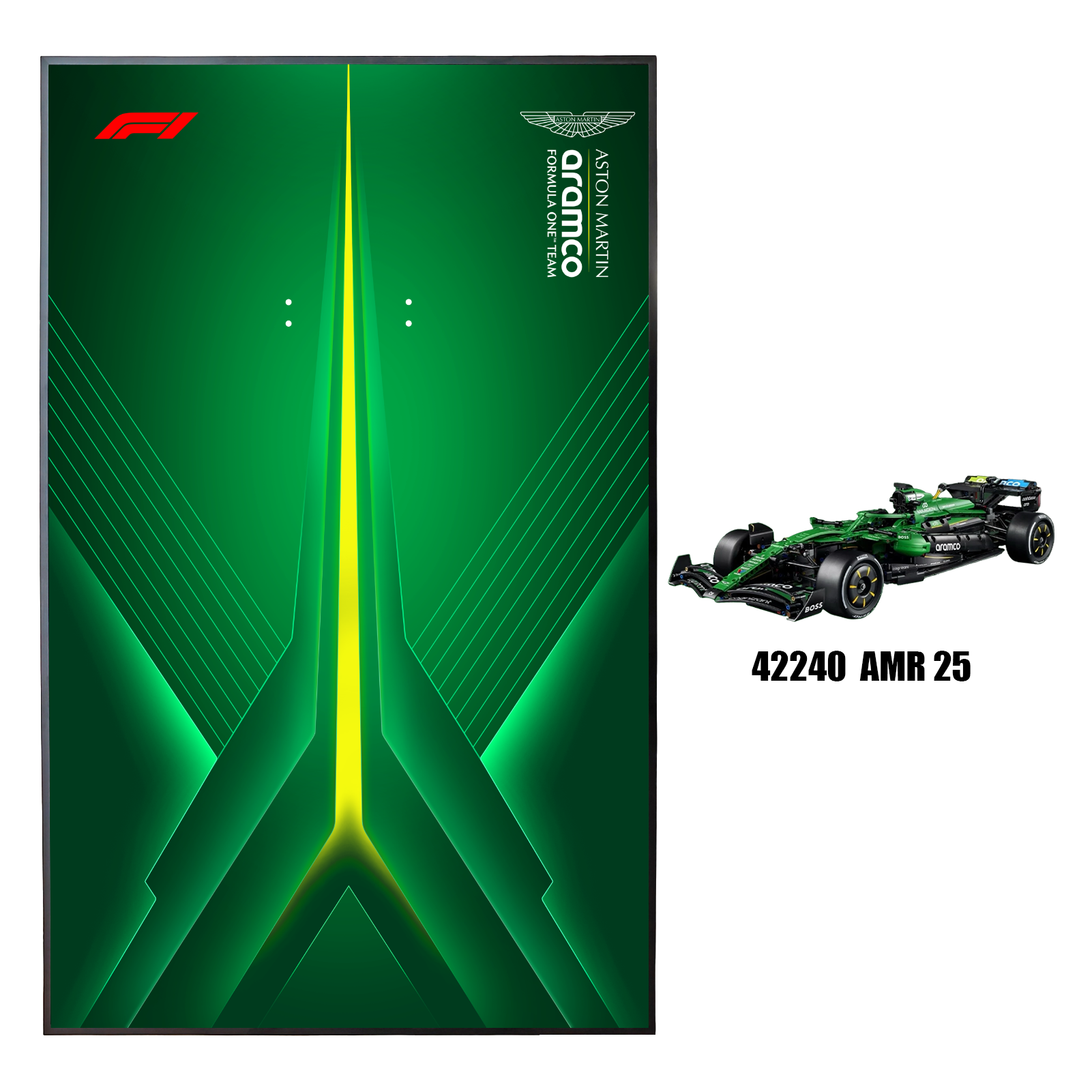Wall Display Frame for LEGO Technic™ Aston Martin Aramco AMR25 F1® Car 42240