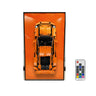 Orange LEGO-style sports car model mounted in black frame with included RF wireless remote control