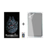 Black Millennium Falcon LEGO model with LED light frame and remote control