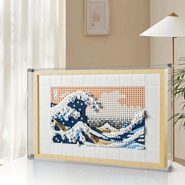 Premium Wall-Mounted Display Case for LEGO® Art Hokusai – The Great Wave 31208 - ICUANUTY