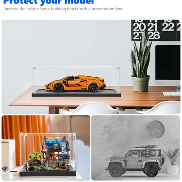 Display Case for LEGO® Speed Champions Lamborghini Revuelto & Huracán STO 77238 （Orang） - ICUANUTY