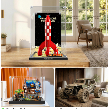 Display Case for LEGO® Ideas Tintin® Moon Rocket #21367（French version）