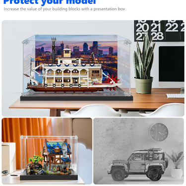 Display case for LEGO® Ideas River Steamboat 21356 - ICUANUTY
