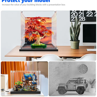 Display case for LEGO® The Botanical Collection Japanese Red Maple Bonsai Tree 10348 - ICUANUTY