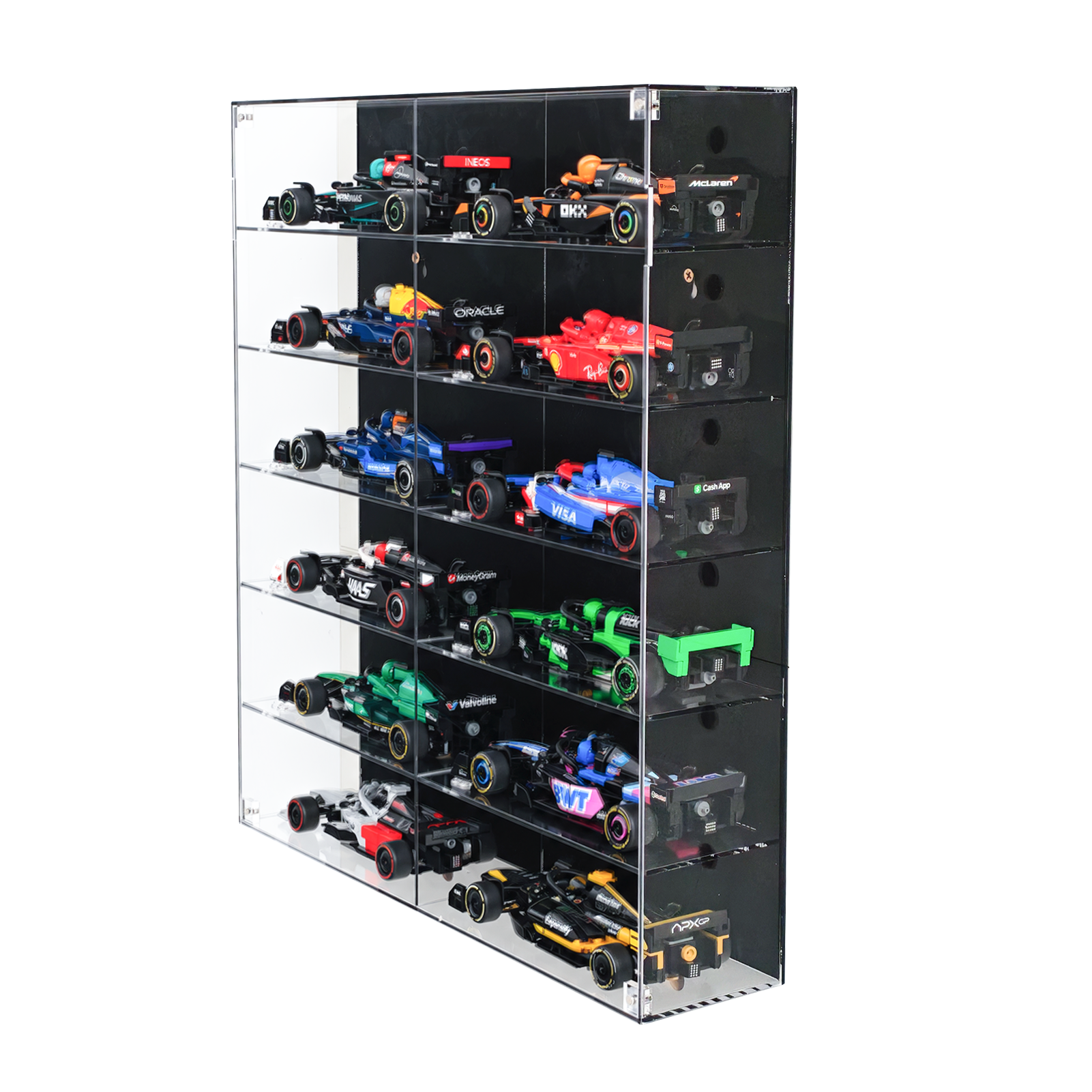 6-Tier Acrylic Display Case for LEGO Speed Champion F1 series Full Collection| Holds 12 Cars