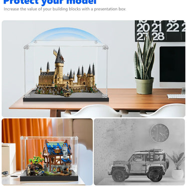 Protect your model with a clear dustproof display box for building block sets in home and office