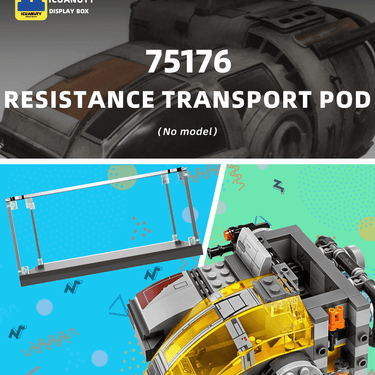 Display case for LEGO Star Wars Resistance Transport Pod 75176 - ICUANUTY