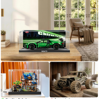 Display Case til LEGO® Technic™ Green Bugatti Chiron Pur Sport (42241)