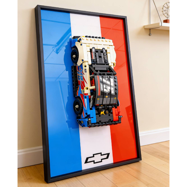 Wall-Mounted Display Frame Compatible with LEGO® Technic™ NASCAR® Next Gen Chevrolet Camaro ZL1 42153