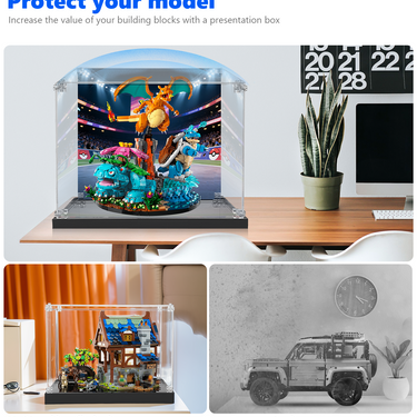 Premium Display Case Compatible with LEGO Pokémon Venusaur, Charizard and Blastoise 72153