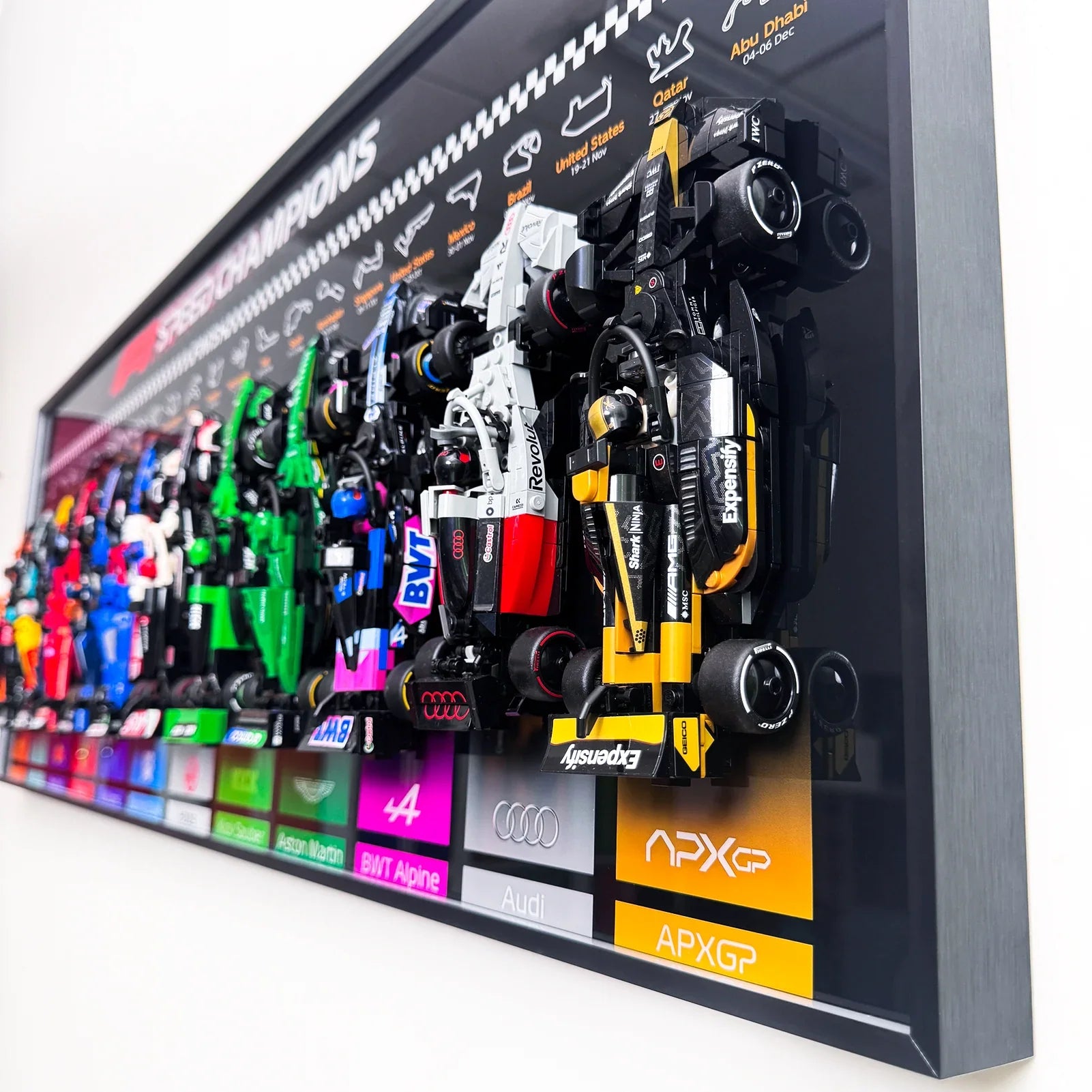 Display Wall Frame for LEGO Speed Champions F1 Series 12-in-1 / Horizontal