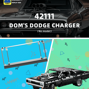 Display Case for Lego Dodge Charger Race Car 42111 - ICUANUTY