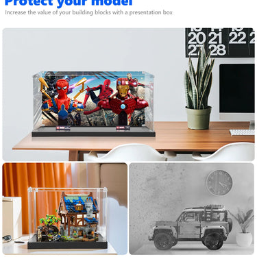 Display case for LEGO® Marvel Spider-Man 76326 + Iron Man 76327 - ICUANUTY