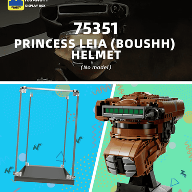Display case for LEGO Princess Leia (Boushh) Helmet 75351 - ICUANUTY