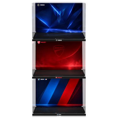 Displaycase-set voor LEGO® Technic™ BMW M 1000 RR (42130), Ducati Panigale V4 S Motorfiets (42202), Yamaha MT-10 SP (42159)