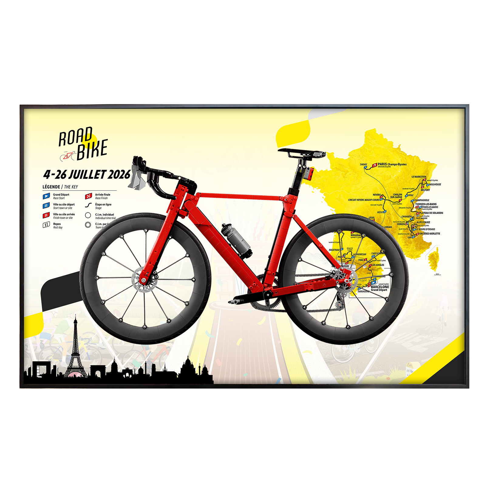 Wall Display Frame for LEGO® Icons Road Bike 11380