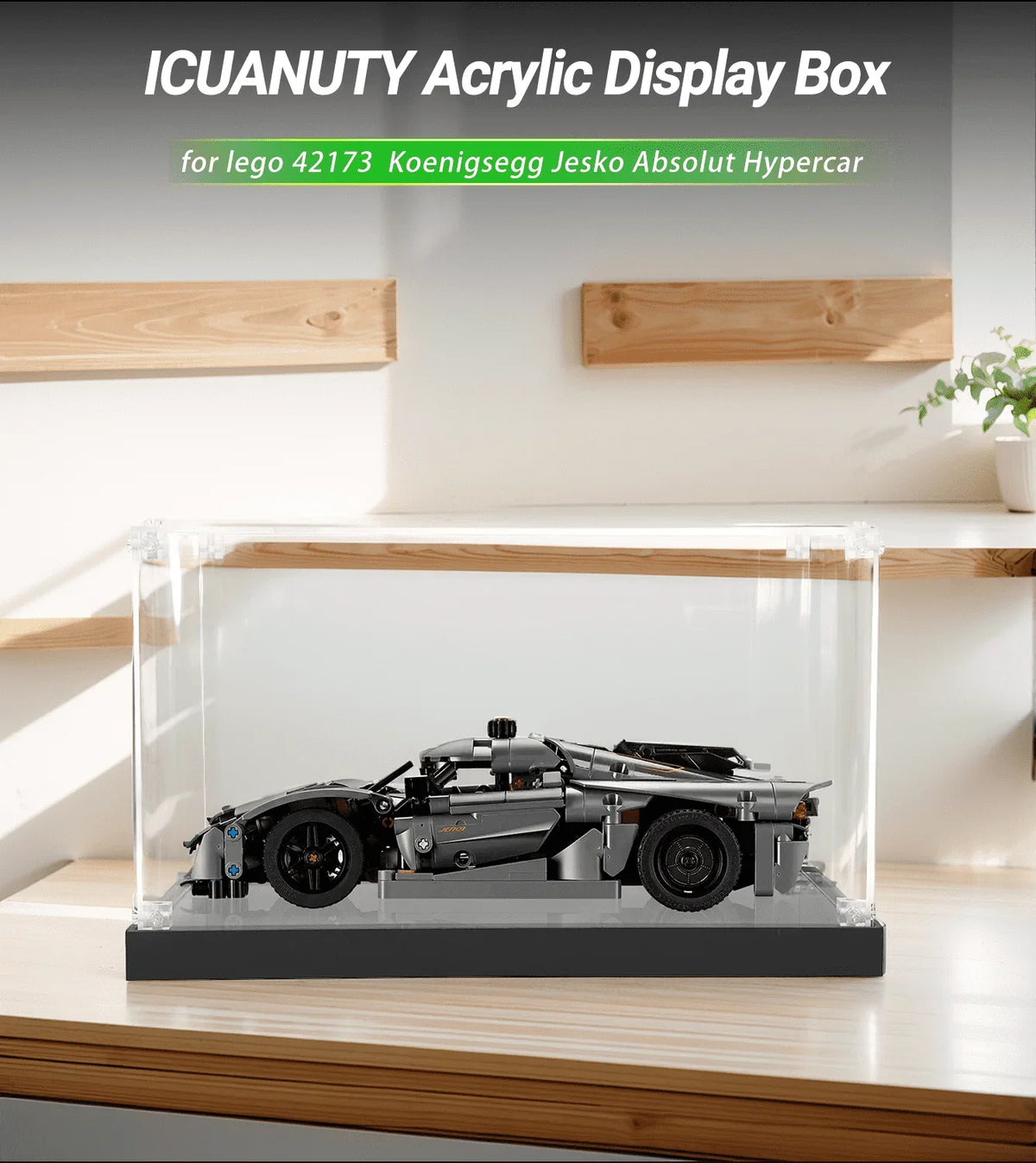 Display case for LEGO Koenigsegg Jesko Absolut Hypercar 42173