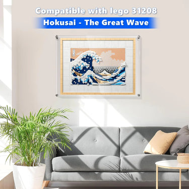 Premium Wall-Mounted Display Case for LEGO® Art Hokusai – The Great Wave 31208 - ICUANUTY