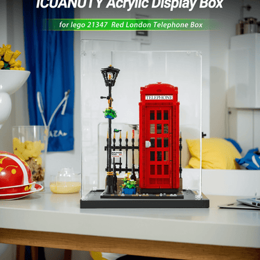 Display case for LEGO Creator Red London Telephone Box 21347 - ICUANUTY