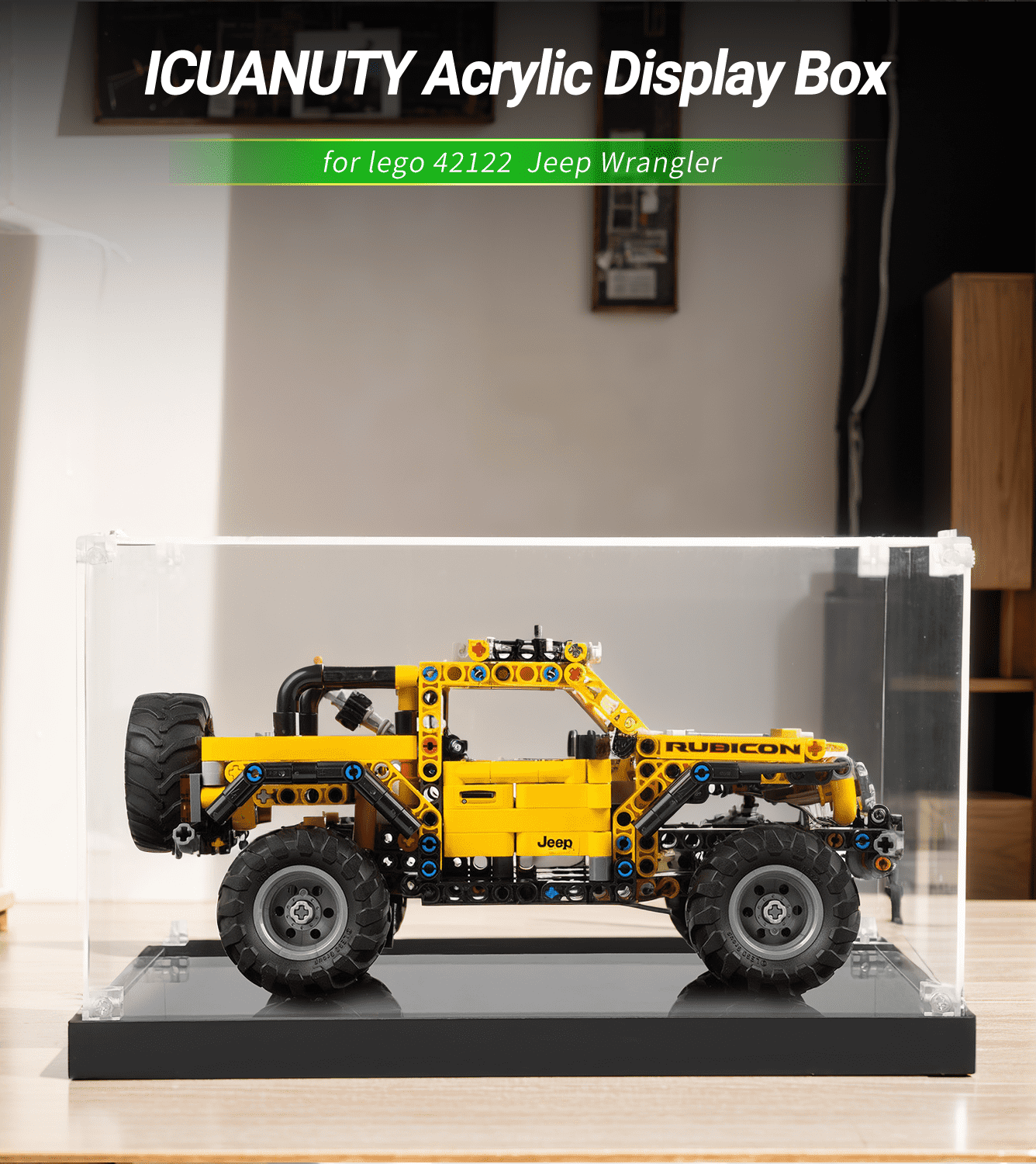 Display Case for LEGO Technic Jeep Wrangler 42122 ICUANUTY