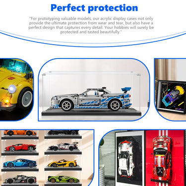 Display case for LEGO® Technic™ 2 Fast 2 Furious Nissan Skyline GT-R (R34) Car (1:12 Scale) 42210 - ICUANUTY