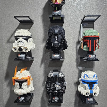 Display Shelf for LEGO Compatible with All Standard Lego Helmets, Boba Fett 75277/Tie Fighter Pilot 75274/Stormtrooper 75276 - ICUANUTY