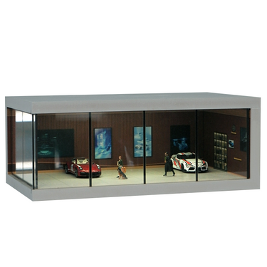 Acrylic display case for 1: 64 scale diecast car models, garage scene model with built-in LED lights.