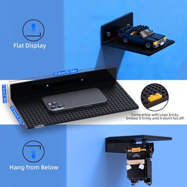 رفوف عائمة للجدران لقطع البناء - مجموعة عرض من 6 قطع