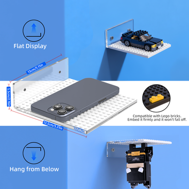 رفوف عائمة للجدران لقطع البناء - مجموعة عرض من 6 قطع