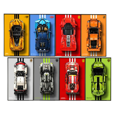 [Line-Series] Wall Display Frame for LEGO Technic Super Cars - ICUANUTY